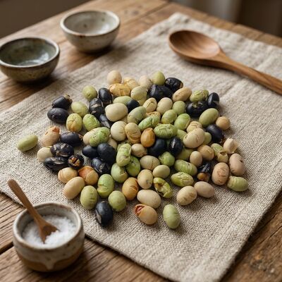 Triple Bean Blend Soya Bean Snacks - อาหารว่างถั่วผสมคั่วน้ำมันน้อยผสมเกลือเล็กน้อย
