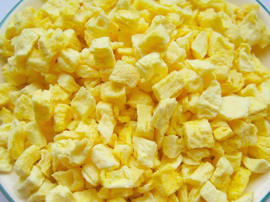 ผลไม้แห้งแช่แข็ง, แช่เยือกแข็งแห้งสับปะรดผลไม้ดิบ